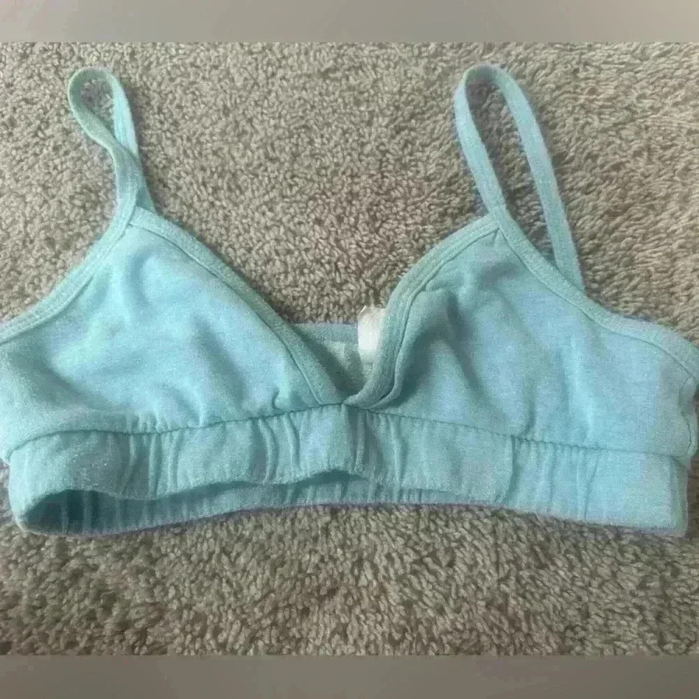 Cute blue bralette.